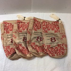 NEW 4 Bacardi Reserva Ocho Rum Drawstring Promo Liquor Bags 4x8 Collectors